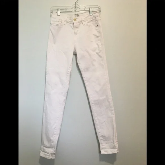 FRAME Le Skinny White Blanc Jeans zz - Picture 13 of 16